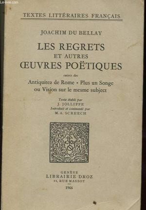 Les regrets et autres oeuvres poétiques - Click to enlarge picture.
