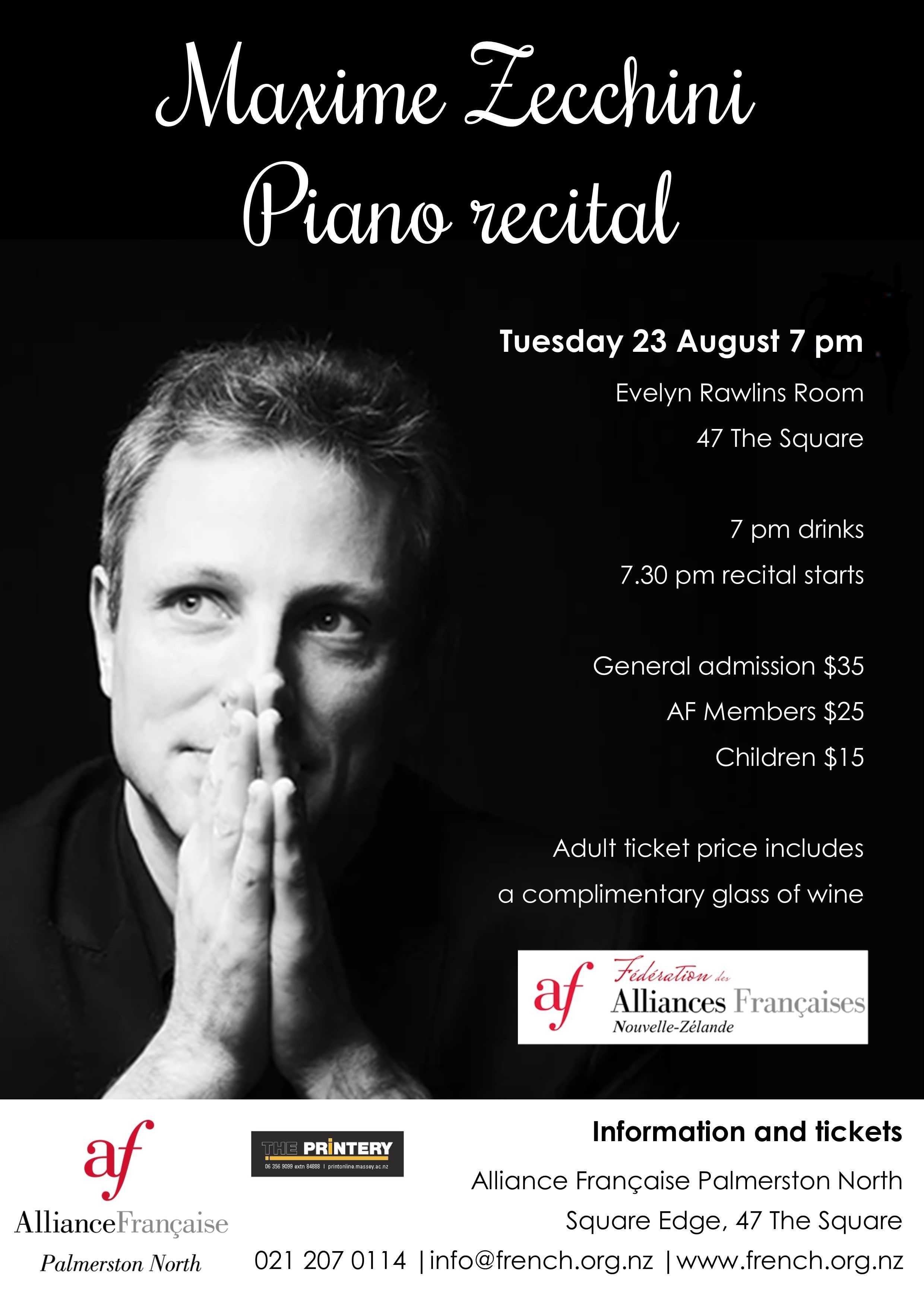 Maxime Zecchini Piano recital - AF Members